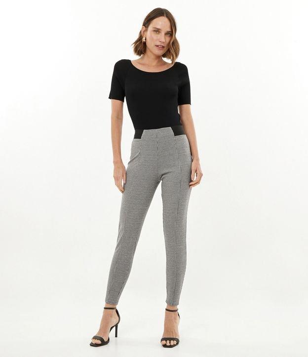 Calça Legging com Padronagem Xadrez Pied-de-Poule - 1