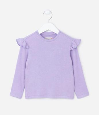 Blusa Infantil Quentinha e com Babadinho nos Ombros - Tam 1 a 5 Anos