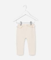 Calça Infantil em Moletom com Babadinho no Cós e Laço - Tam 0 a 18 meses - 1