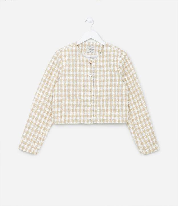 Jaqueta Infantil em Tweed com Botões Diferenciados - Tam 5 a 14 Anos - 1