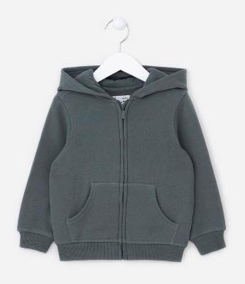 Blusão Infantil Básico Liso com Capuz e Bolso - Tam 1 a 4 anos