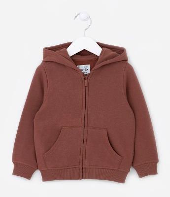 Blusão Infantil Básico Liso com Capuz e Bolso - Tam 1 a 4 anos