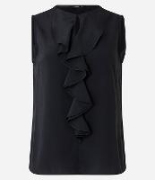 Blusa Sem Manga em Chiffon com Babado Jabô na Gola - 2