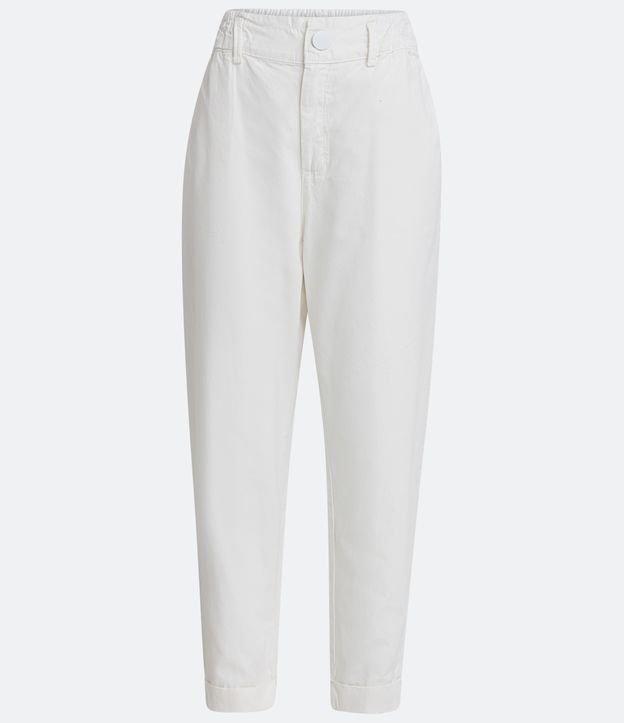 Calça Baggy em Sarja com Cós Largo e Botão - 1