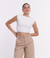 Blusa em Jersey com Costas Abertas e Sem Mangas - 1