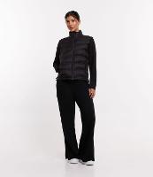 Calça Reta Esportiva em Meia Malha com Fenda Lateral - 1