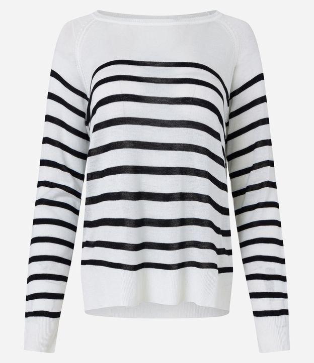 Suéter em Tricô com Estampa Listrada - 2