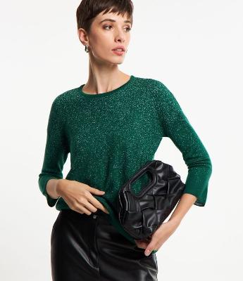 Blusa em Tricô Leve com Fio Metalizado