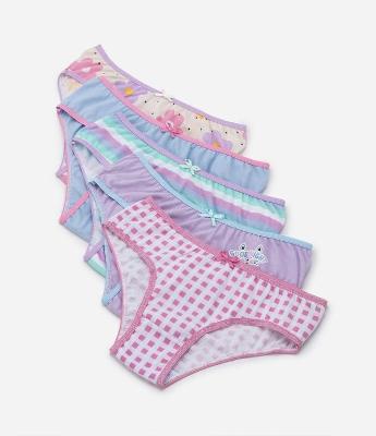 Kit 05 Calcinhas Infantis em Meia Malha Estampadas - Tam 2 ao 14 anos