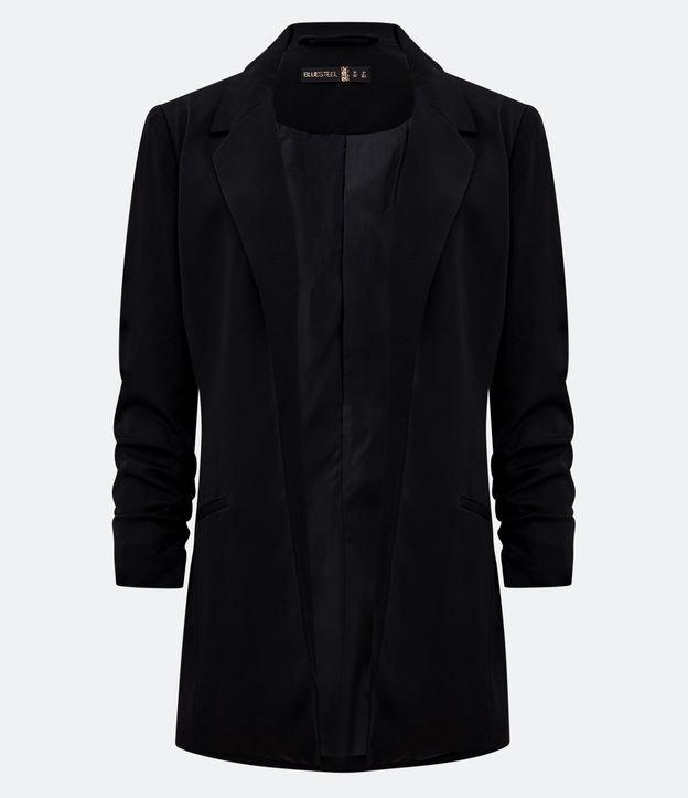 Blazer Longo Alfaiatado em Crepe com Manga Franzida - 2