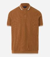 Polo Regular com Textura de Listras e Frisos Contrastantes - 1