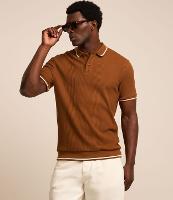 Polo Regular com Textura de Listras e Frisos Contrastantes - 2