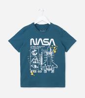 Camiseta Infantil com Estampa da Nasa com Foguete - Tam 5 a 14 anos - 1