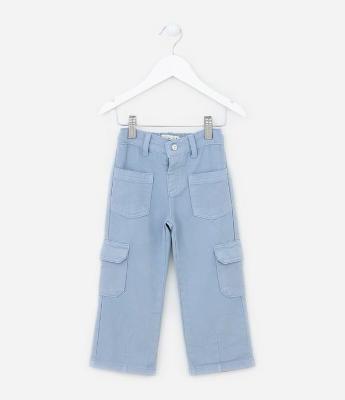 Calça Cargo Infantil em Sarja com Bolsos - Tam 1 a 5 anos
