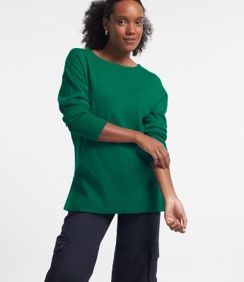 Suetér em Tricô com Gola Canoa