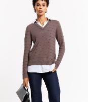 Blusa Texturizada em Tricô Leve com Barra e Gola de Camisa - 1