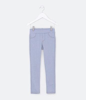 Calça Legging Infantil Básica com Pesponto Contrastante - Tam 5 a 14 Anos