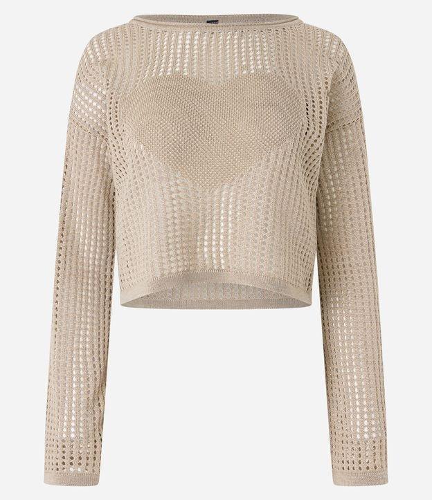 Blusa em Tricô com Ponto Aberto e Coração Frontal - 2