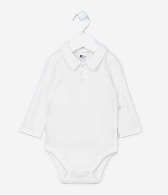 Body em Ribana Infantil Manga Longa - Tam RN a 24 meses