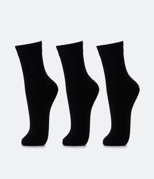 Kit 03 Meias Cano Médio em Algodão Seamless - 1
