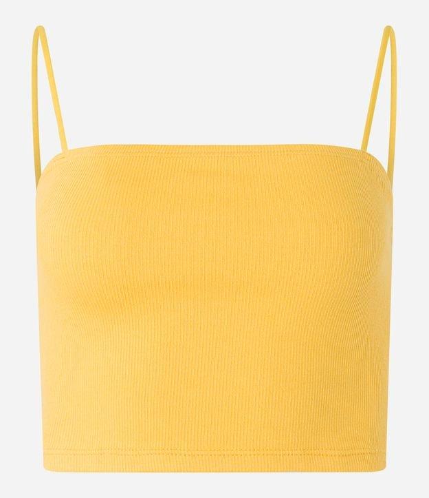 Blusa Cropped de Alça em Ribana Texturizada - 1