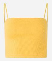 Blusa Cropped de Alça em Ribana Texturizada - 1