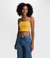 Blusa Cropped de Alça em Ribana Texturizada - 2