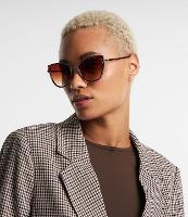 Óculos de Sol Gateado com Detalhe Animal Print e Ponteira Extra Longa - 3