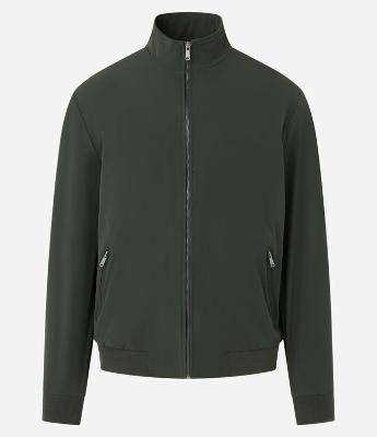 Jaqueta Bomber em Poliamida com Gola Alta e Zíper nos Bolso