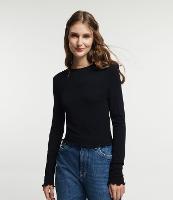 Blusa Manga Longa em Viscose com Frufru nos Punhos e Barra - 1