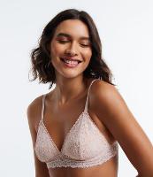 Sutiã Top sem Bojo em Poliamida e Renda Floral - 1