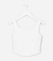 Regata Cropped Infantil Canelada com Nervuras - Tam 5 a 14 anos - 1