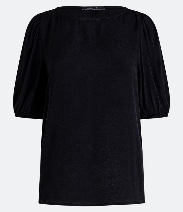 Blusa em Viscose com Elástico na Manga Curta - 2