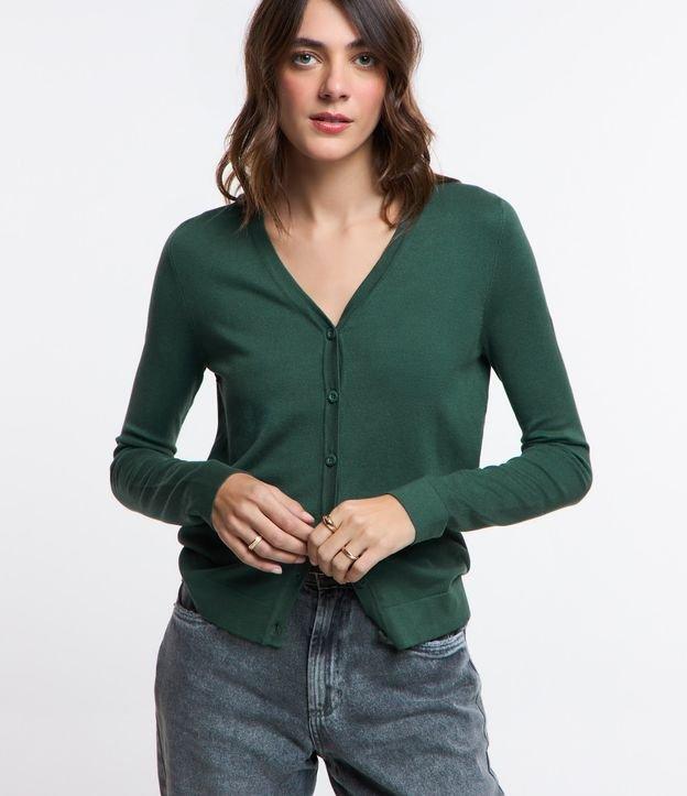Cardigan em Tricô com Fechamento em Botões - 3