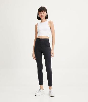 Calça Legging em Jeans Estonado com Bolsos