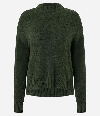 Suéter em Tricô Texturizado com Cava Deslocada