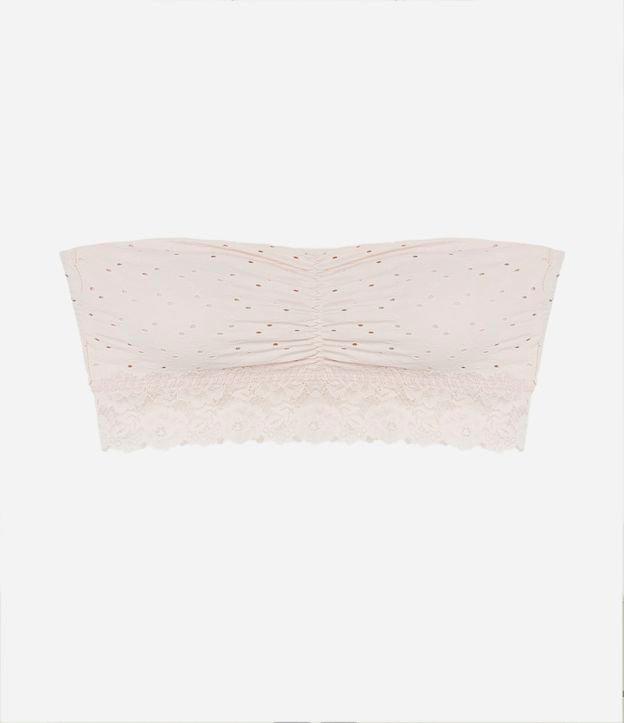 Sutiã sem Alça em Microfibra Texturizada com Renda - 1