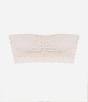 Sutiã sem Alça em Microfibra Texturizada com Renda - 1