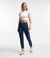 Calça Mom em Jeans com Cintura Alta e Costura Aparente - 3