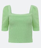 Blusa em Tricô Canelada com Manga Curta - 2