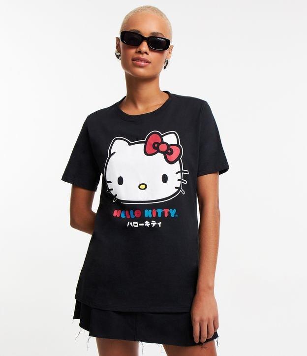 Camiseta em Meia Malha com Estampa da Hello Kitty - 1