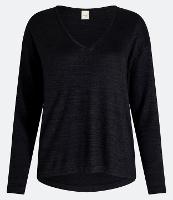 Blusa em Meia Malha Texturizada com Decote V - 1