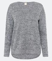 Blusa em Meia Malha Texturizada com Decote V - 2