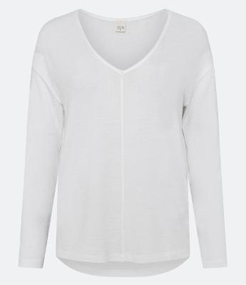 Blusa em Meia Malha Texturizada com Decote V
