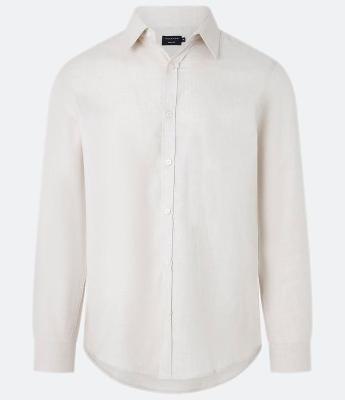 Camisa em Algodão com Botões Frontais e Efeito Mescla