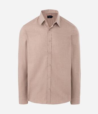 Camisa em Algodão com Botões Frontais e Efeito Mescla