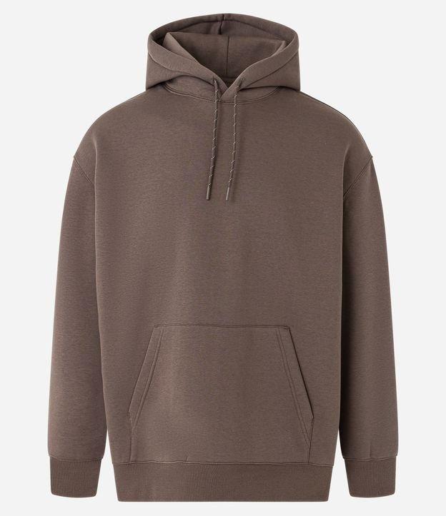 Blusão Básico em Moletom com Capuz e Bolso Canguru - 2