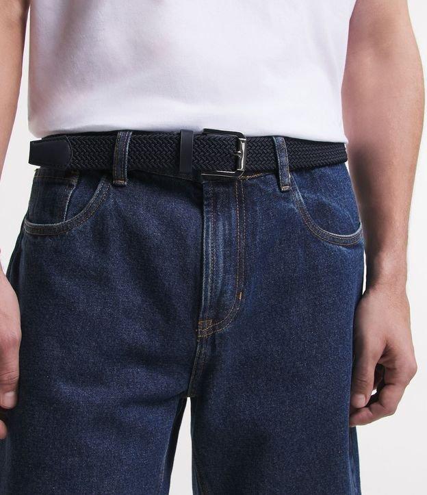 Cinto com Textura Tresse e Ponteiras de Pu - 1