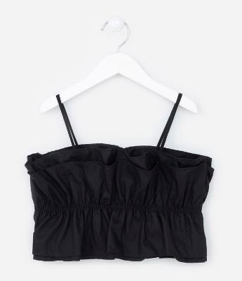 Top Regata Infantil com Babadinhos - Tam 5 a 14 anos