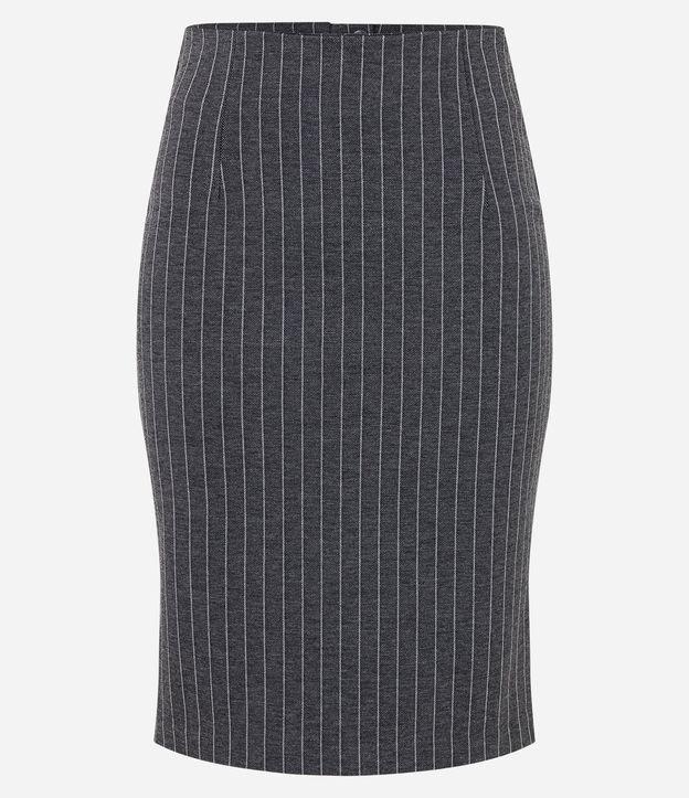 Saia Curta Cintura Alta com Listras Riscas de Giz - 2